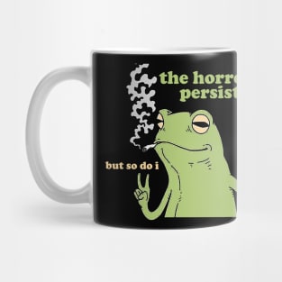 The Horrors Persist Frog Sweatshirt, Funny Crewnecks, Froggy, Funny Cottage Core, Frog Lover, Silly Gift, Liberal Democrat, Gag Gift, Trendy Mug